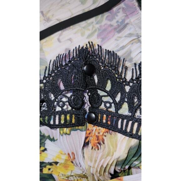 New Anthropologie x Delfi Sunglow Pleated Floral Slip Dress Retail $278 XS Lace - Picture 6 of 6